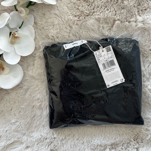 Mango Draped Detail Dress Black Size M - Picture 10 of 10